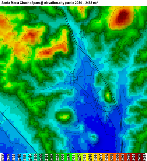 Santa María Chachoápam elevation map