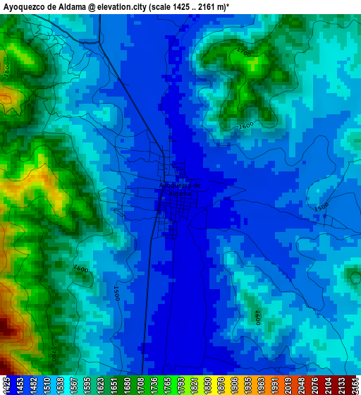 Ayoquezco de Aldama elevation map