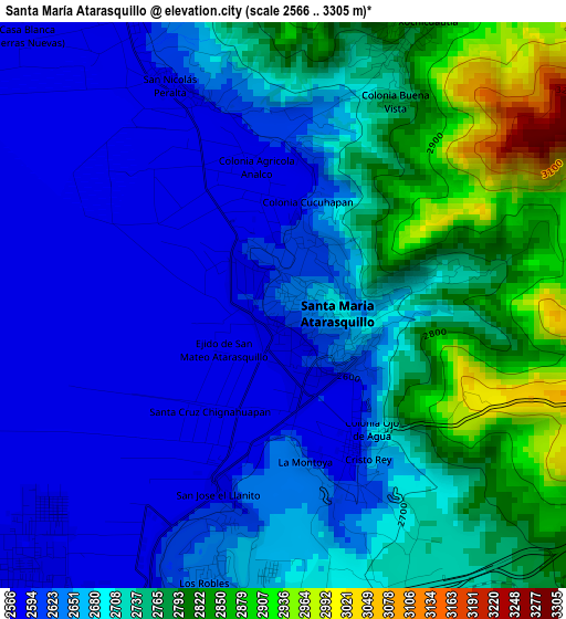 Santa María Atarasquillo elevation map