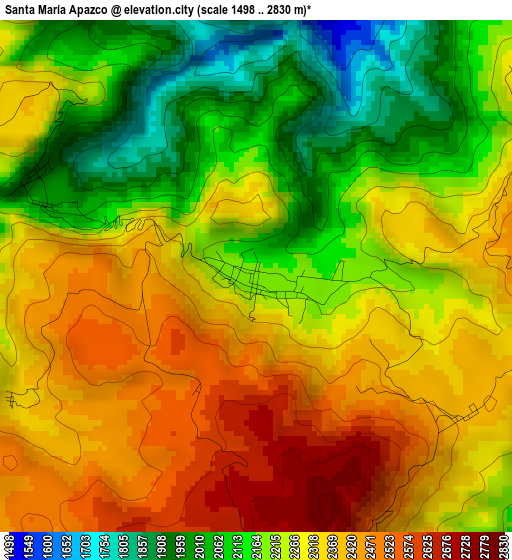 Santa María Apazco elevation map