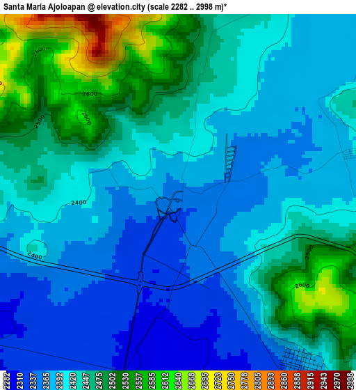 Santa María Ajoloapan elevation map