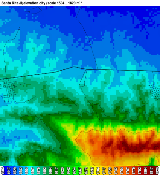 Santa Rita elevation map