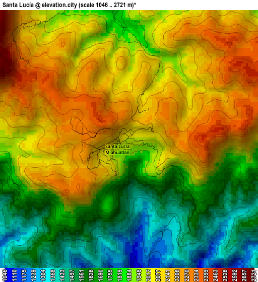 Santa Lucía elevation map