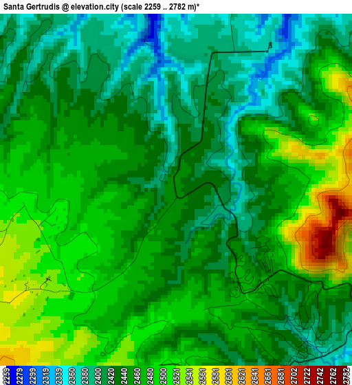 Santa Gertrudis elevation map