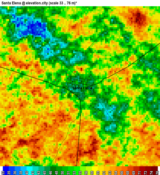 Santa Elena elevation map