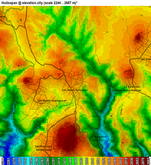 Huiloapan elevation map