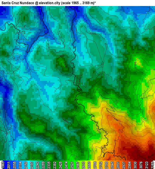 Santa Cruz Nundaco elevation map