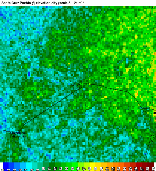 Santa Cruz Pueblo elevation map