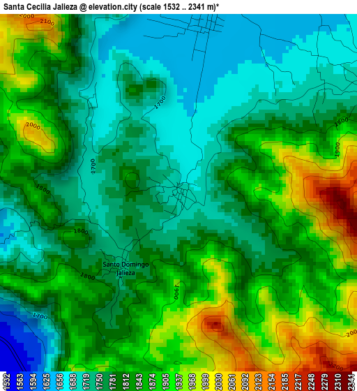 Santa Cecilia Jalieza elevation map