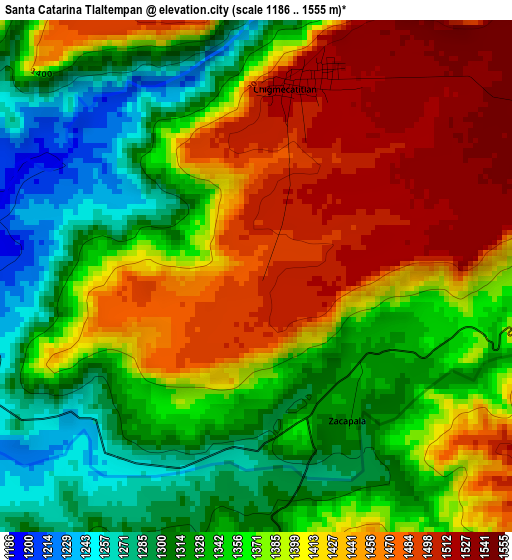 Santa Catarina Tlaltempan elevation map