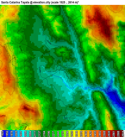 Santa Catarina Tayata elevation map