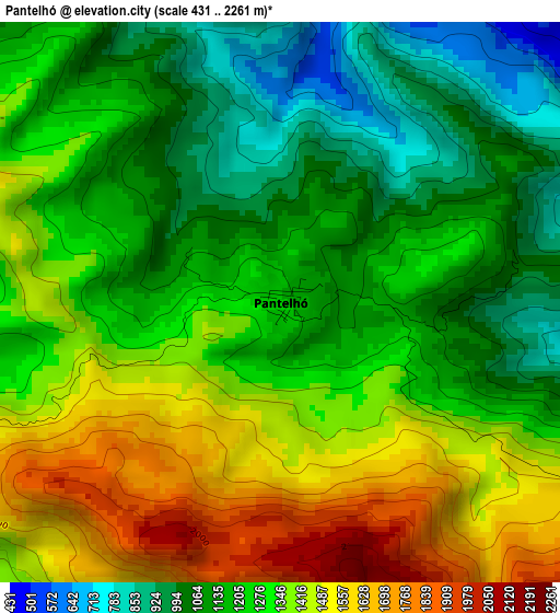 Pantelhó elevation map