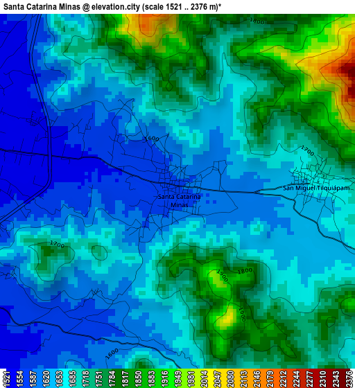 Santa Catarina Minas elevation map