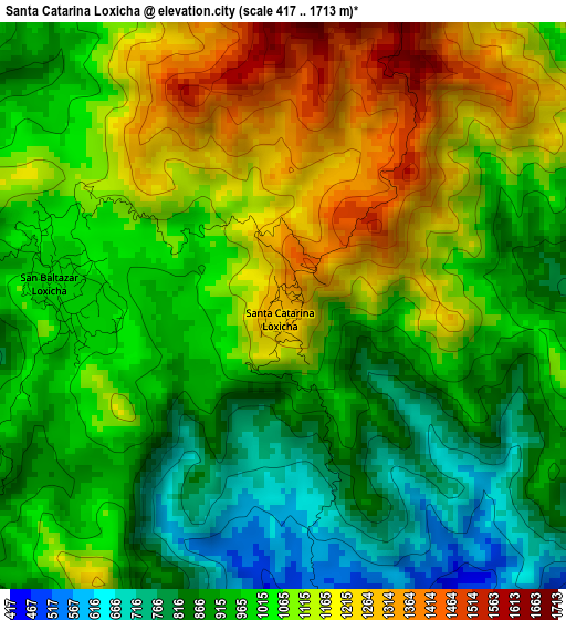 Santa Catarina Loxicha elevation map