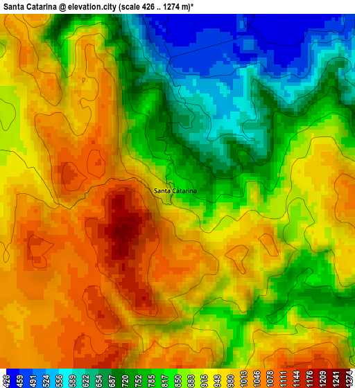 Santa Catarina elevation map