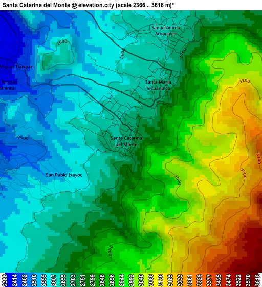 Santa Catarina del Monte elevation map