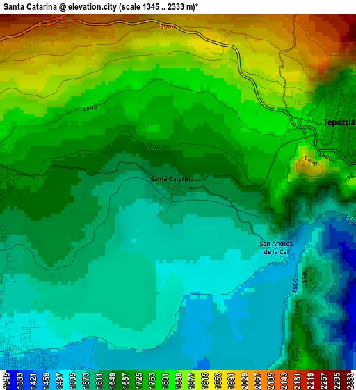 Santa Catarina elevation map