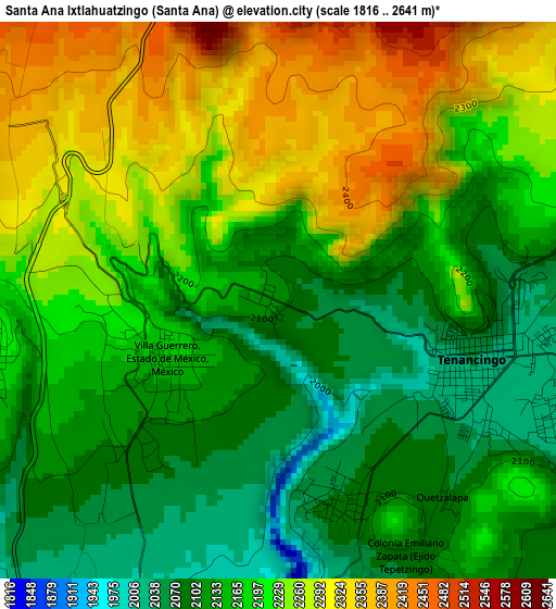 Santa Ana Ixtlahuatzingo (Santa Ana) elevation map