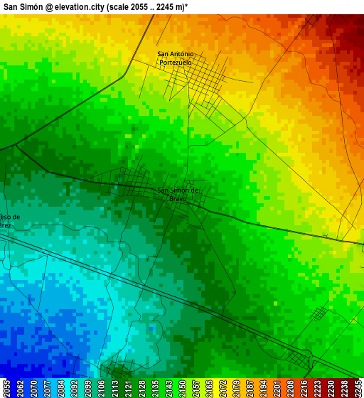 San Simón elevation map