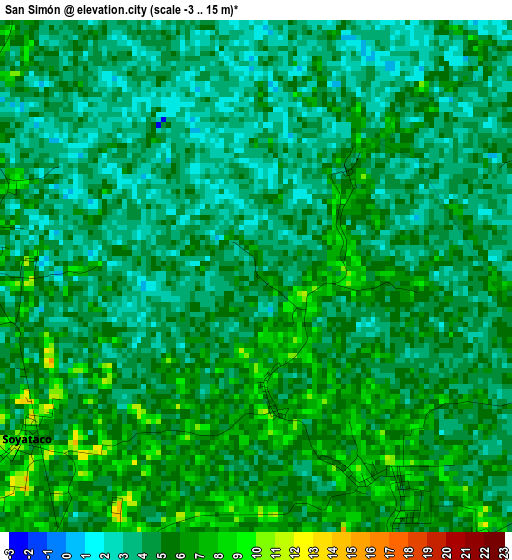 San Simón elevation map