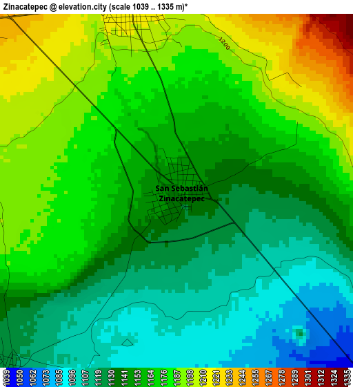 Zinacatepec elevation map