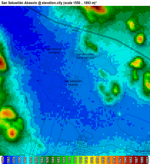 San Sebastián Abasolo elevation map