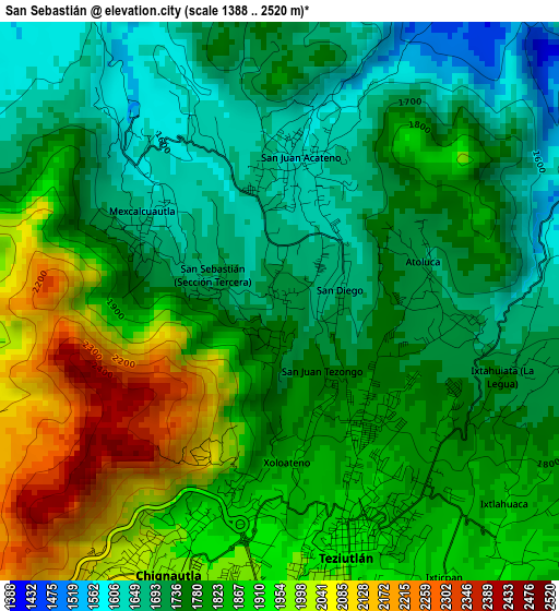 San Sebastián elevation map