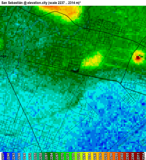 San Sebastián elevation map