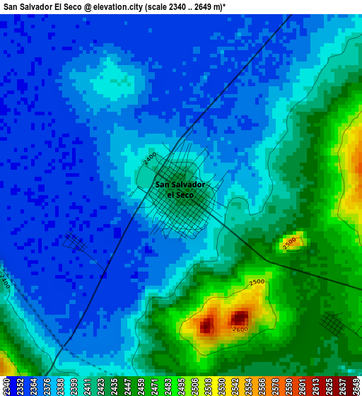 San Salvador El Seco elevation map