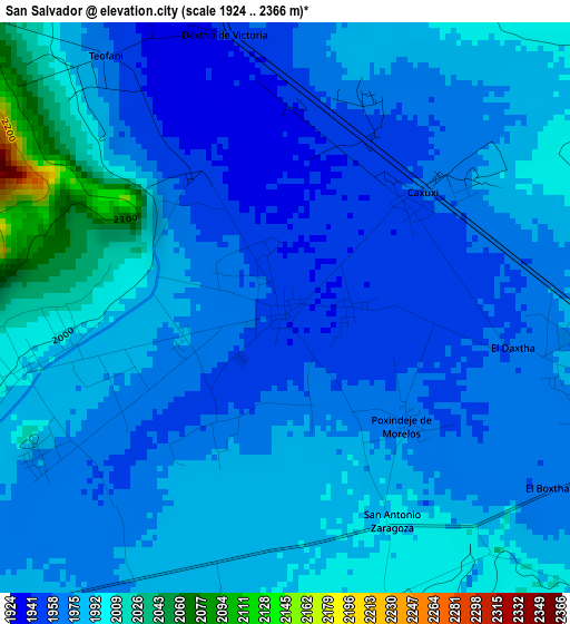 San Salvador elevation map