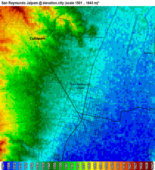 San Raymundo Jalpam elevation map