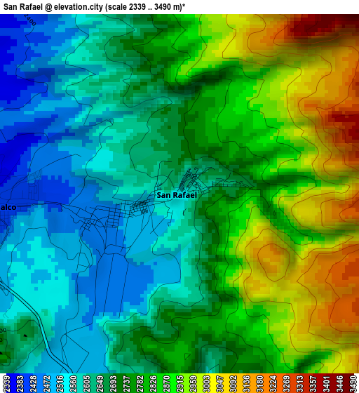 San Rafael elevation map