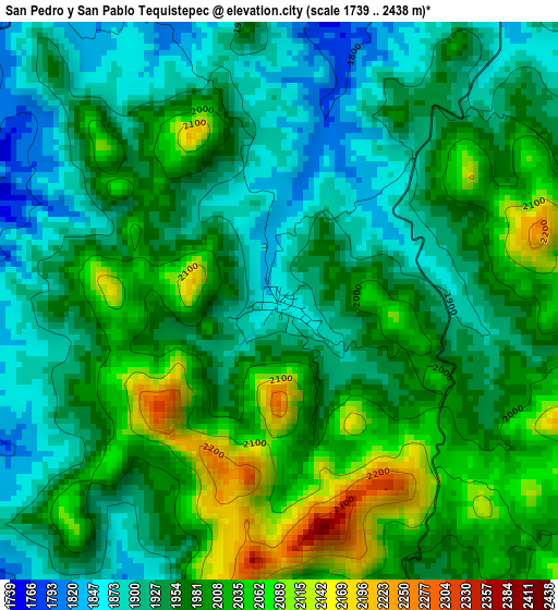 San Pedro y San Pablo Tequistepec elevation map