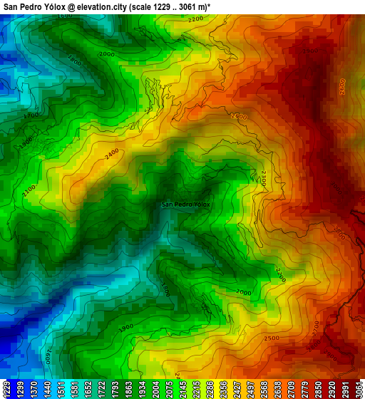 San Pedro Yólox elevation map