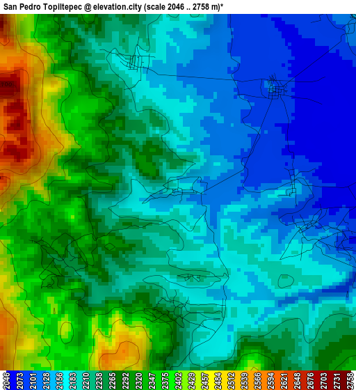 San Pedro Topiltepec elevation map