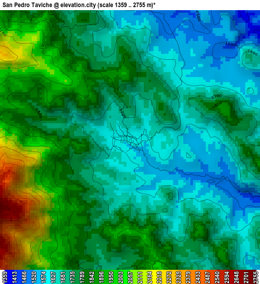San Pedro Taviche elevation map
