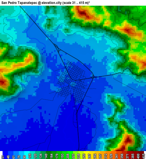 San Pedro Tapanatepec elevation map