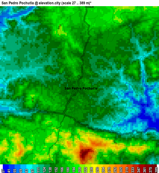 San Pedro Pochutla elevation map