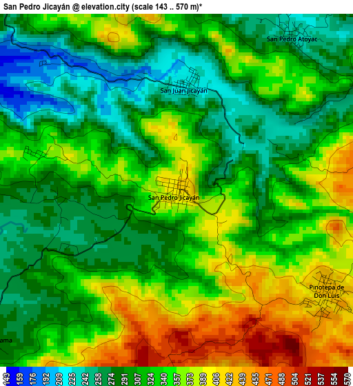 San Pedro Jicayán elevation map