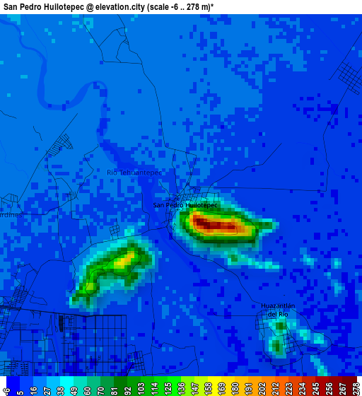 San Pedro Huilotepec elevation map