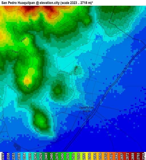 San Pedro Huaquilpan elevation map