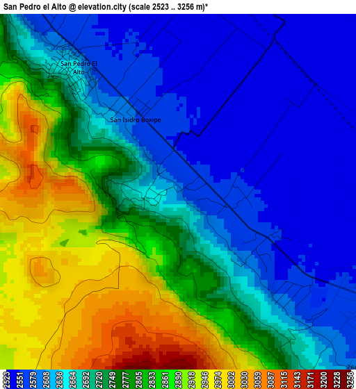 San Pedro el Alto elevation map