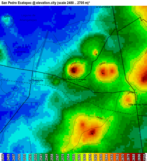 San Pedro Ecatepec elevation map