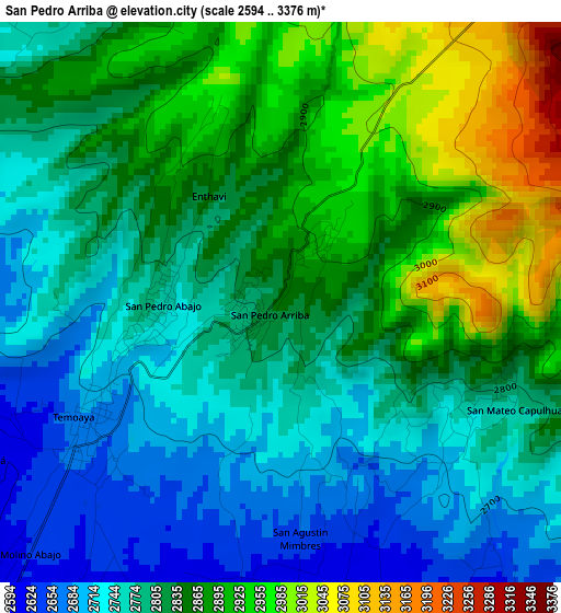 San Pedro Arriba elevation map