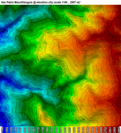 San Pablo Macuiltianguis elevation map