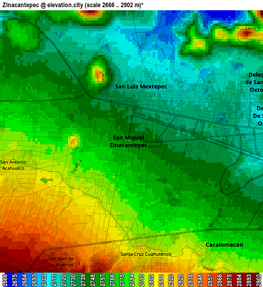 Zinacantepec elevation map