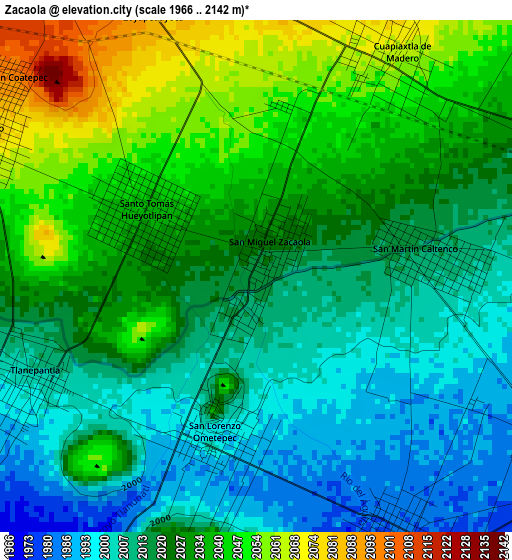 Zacaola elevation map