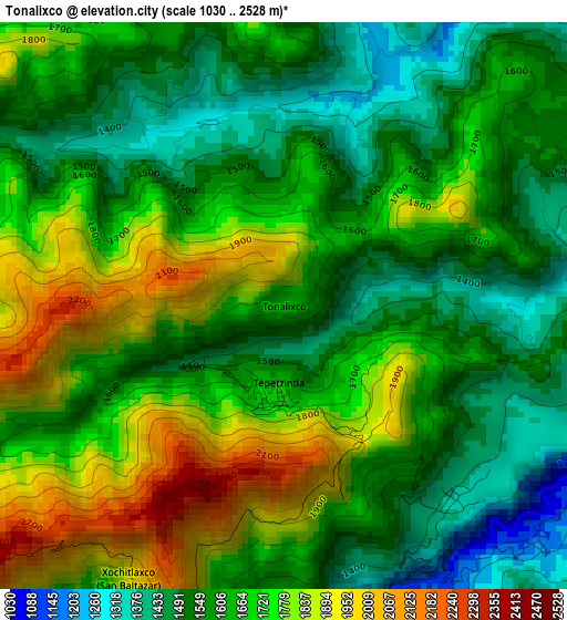 Tonalixco elevation map