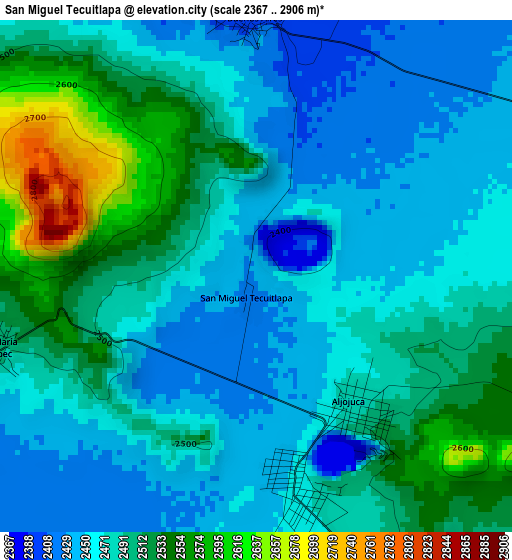 San Miguel Tecuitlapa elevation map