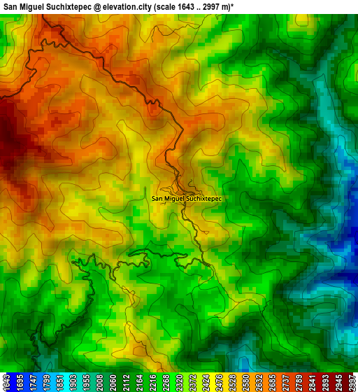 San Miguel Suchixtepec elevation map